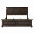 Traditional Town And Country Style Pinewood Vintage King Bed, Rich Brown King Brown Pine