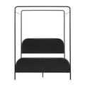 Modern Metal And Wood Canopy Queen Bedframe Black Queen Black Mdf Steel