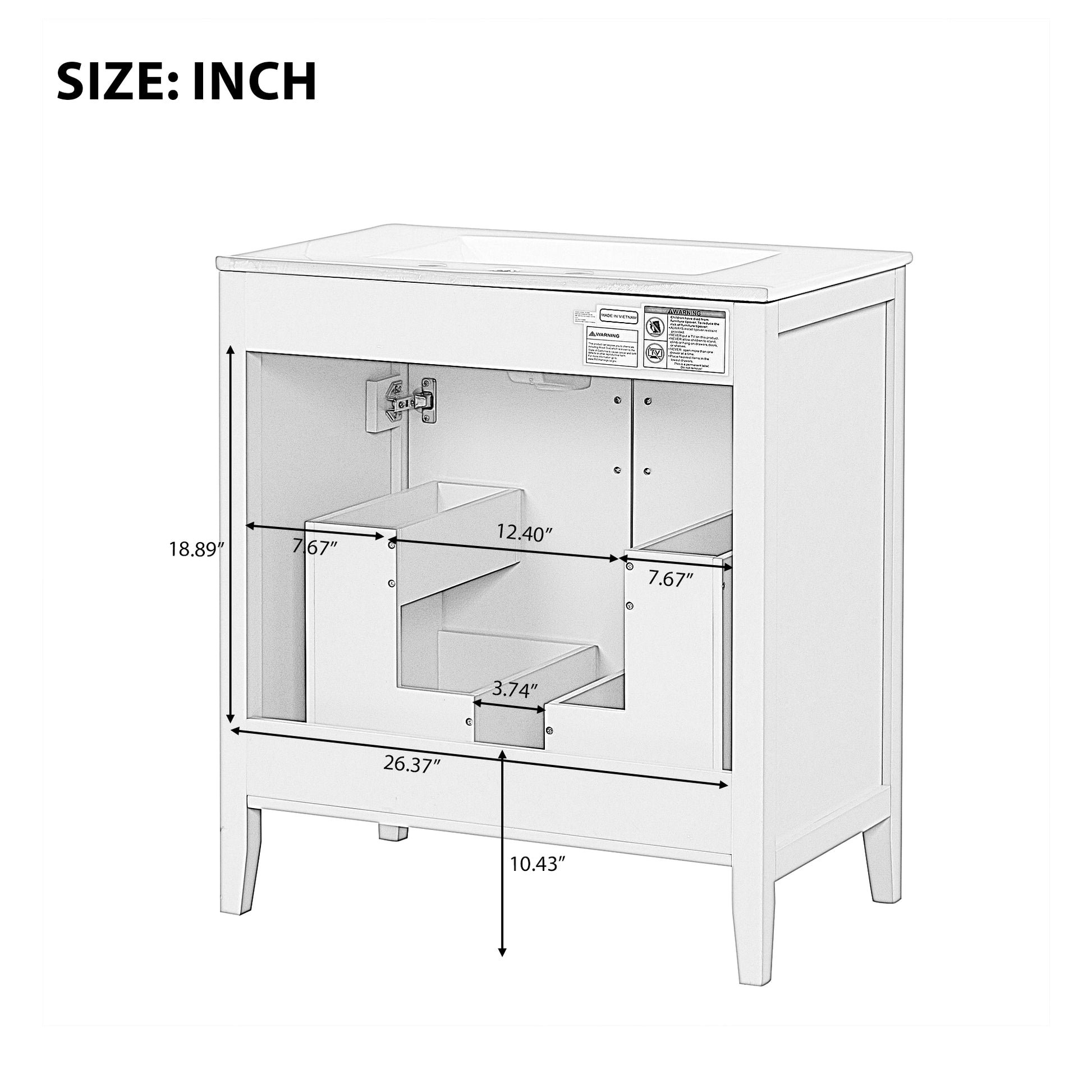 30" Bathroom Vanity With Sink, Multi Functional Bathroom Cabinet With Doors And Drawers, Solid Frame And Mdf Board, Green Green Solid Wood Mdf