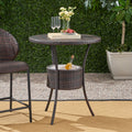 Rattan Counter Table Brown Multi Rattan