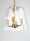 Soiree Four Candle Lights Pendant With Clear Glass Satin Brass Clear,Gold Ceiling Lights Brass,Glass,Metal