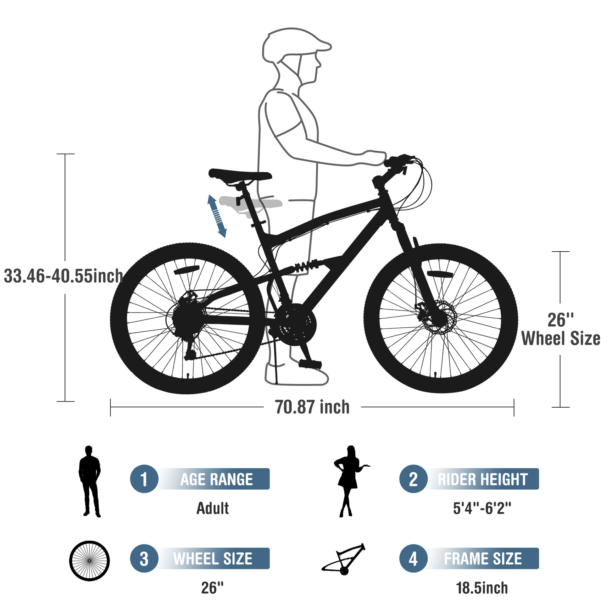 26 Inch Mountain Bike 21 Speed Dual Suspension Aluminum Alloy Frame For Men And Women'S Bike Cycling Blue Garden & Outdoor Aluminium Alloy