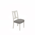 Tannen Set Of 2 White And Gray Dining Side Chair White Gray Linen