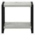 Accent Table, Side, End, Narrow, Small, 2 Tier, Living Room, Bedroom, Grey Laminate, Black Metal, Contemporary, Modern Grey Particle Board