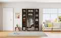 4 Door Wardrobe With 1 Drawer And Top Cabinetgray Gray Gray Bedroom Contemporary Particle Board