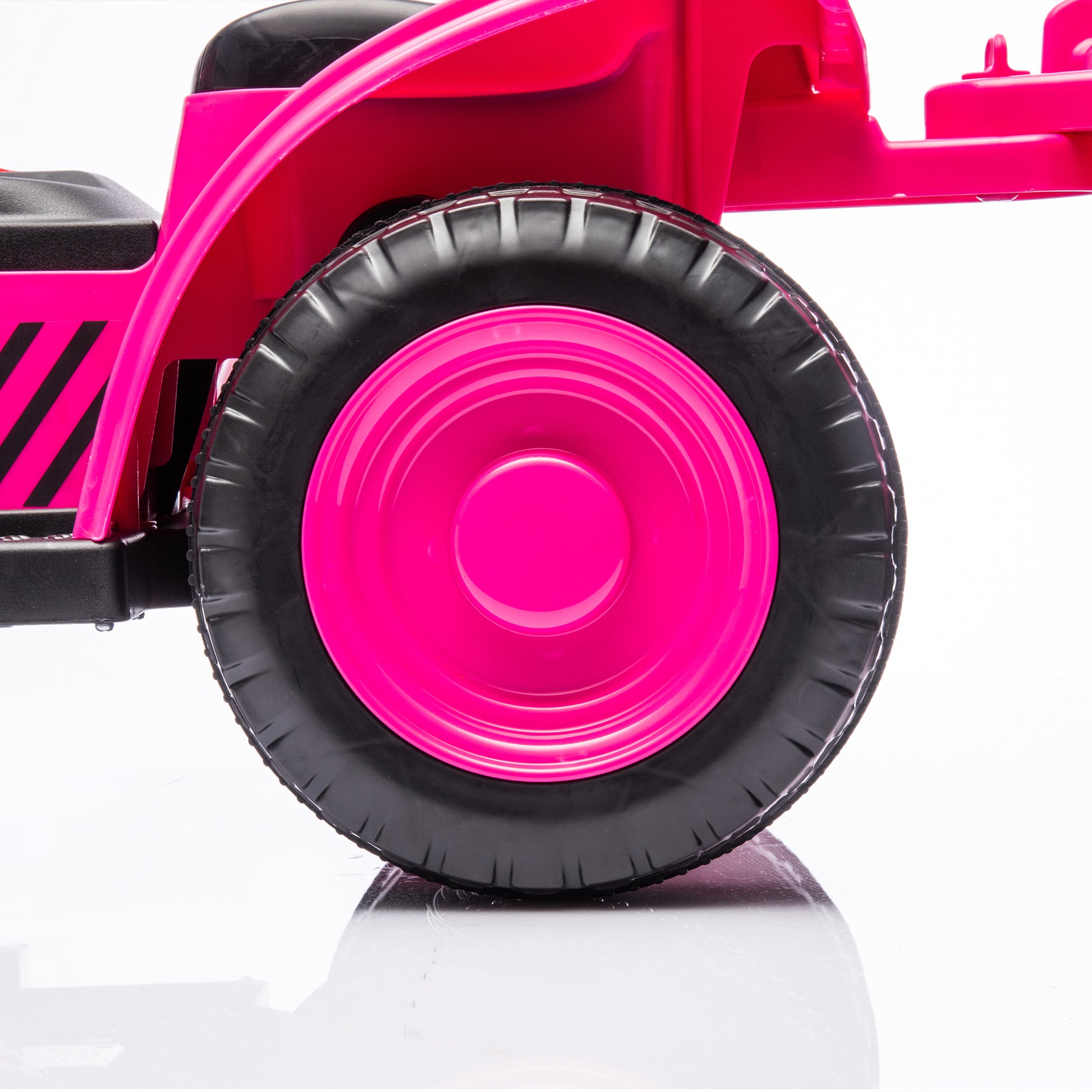 12V Kids Ride On Electric Tractor Black Knight,Kids Ride On Toy.2Wd,Non Skid Tires, Steering Wheel, Foot Pedal,With Removable Storage Tug,Light,Bluetooth,Music,Mp3,Usb,Power Display For Kids Aged 2 3. Rose Red 50 99 Lbs Polypropylene