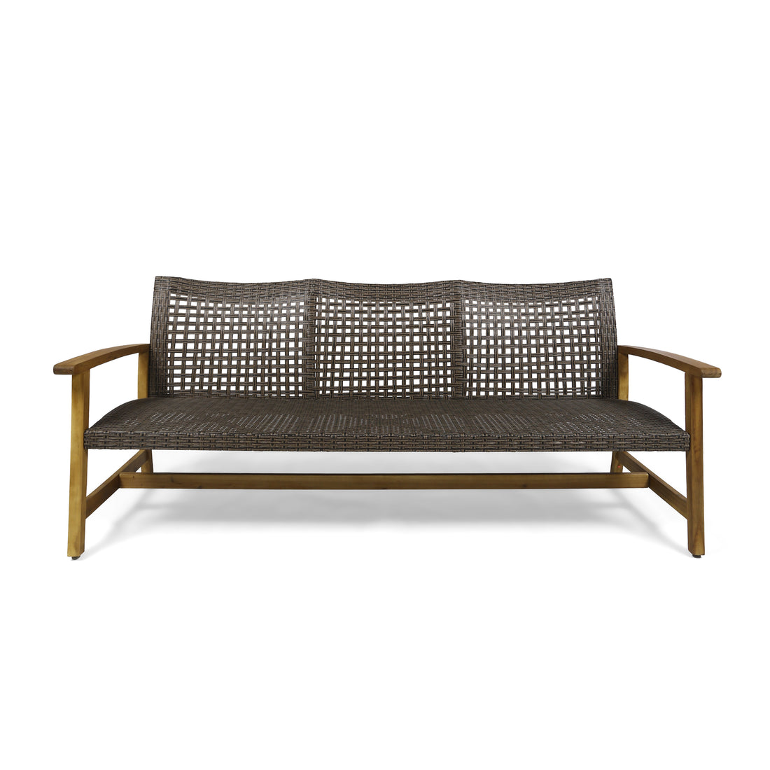 Hampton Wood Wicker 3 Seater Natural Metal & Wood