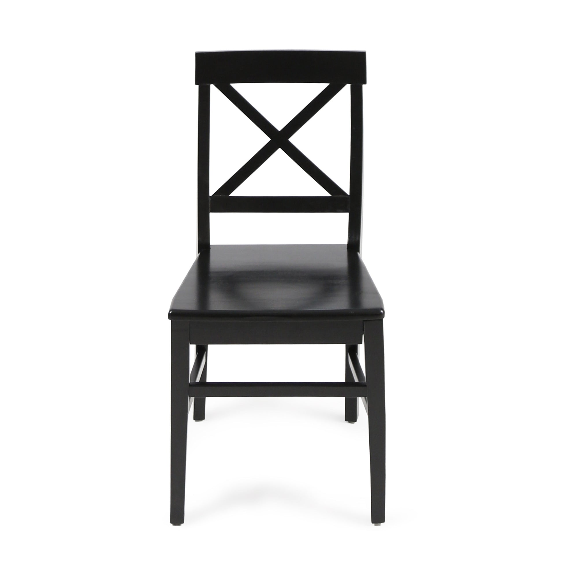 Roshan Farmhouse Acacia Wood Dining Chairs, Black Set Of 2 Black Acacia Wood