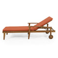 Jason Chaise Lounge Orange Wood Fabric