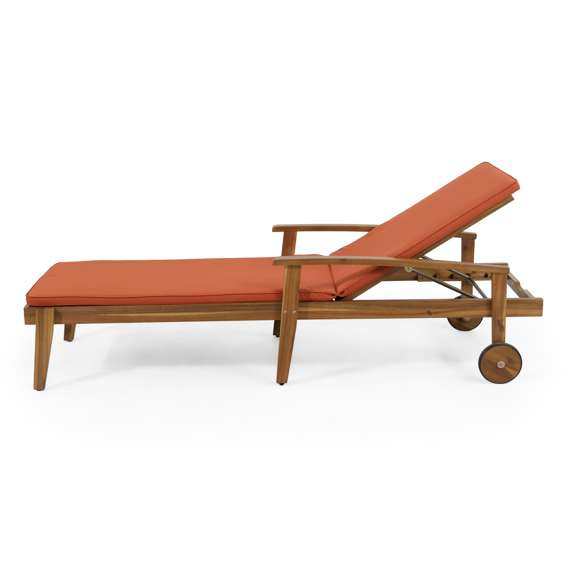 Jason Chaise Lounge Orange Wood Fabric