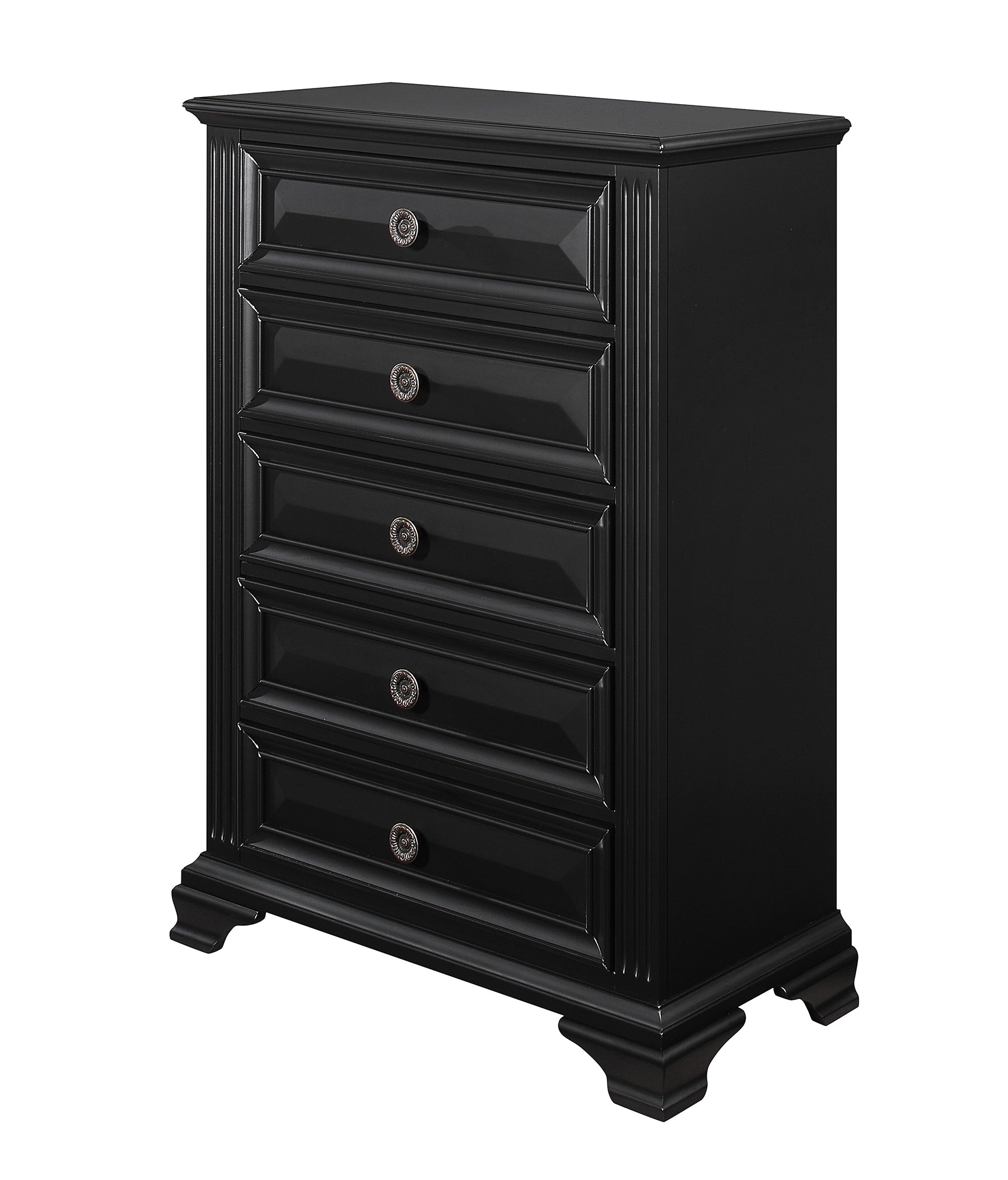 Rex Black Chest Black Solid Wood Mdf