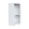 Polygon Corner Wardrobe, White White Particle Board