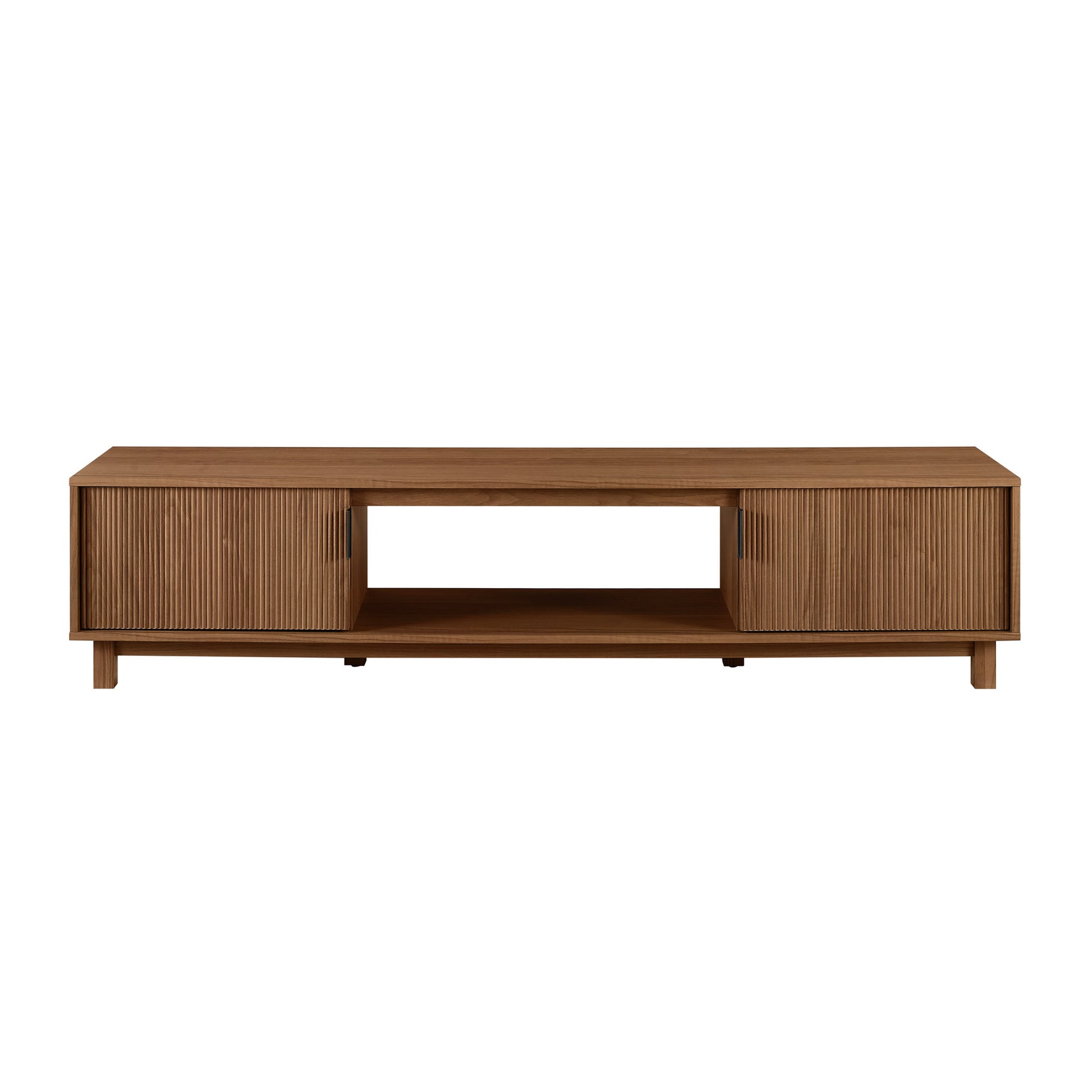 Modern Fluted Door Minimalist Tv Stand For Tvs Up To 80 Inches Mocha Coffee 80 89 Inches Mdf Mdf