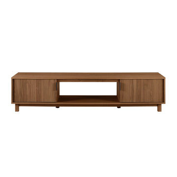 Modern Fluted Door Minimalist Tv Stand For Tvs Up To 80 Inches Mocha Coffee 80 89 Inches Mdf Mdf