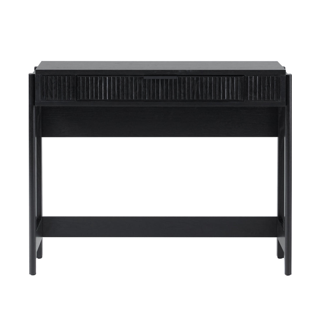 Transitional Reeded Lift Top Desk With Drawer Black Black Mdf Mdf