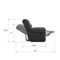 Ferrar Gray Gliding Recliner Gray Foam Solid Wood