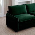 Oversized Modular Cushioned Sofa,With 3 Ottomans To Work As Sleeper Sofa Beds, 3 Seater Sofa With 3 Footstools,Green Corduroy Fabric Green Corduroy 3 Seat
