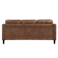 Brown Polished Microfiber Upholstered 1Pc Sofa Button Tufted Contoured Arms Solid Wood Frame Couch Casual Living Room Furniture Brown Microfiber Wood Primary Living Space Traditional,Transitional Solid Wood 3 Seat
