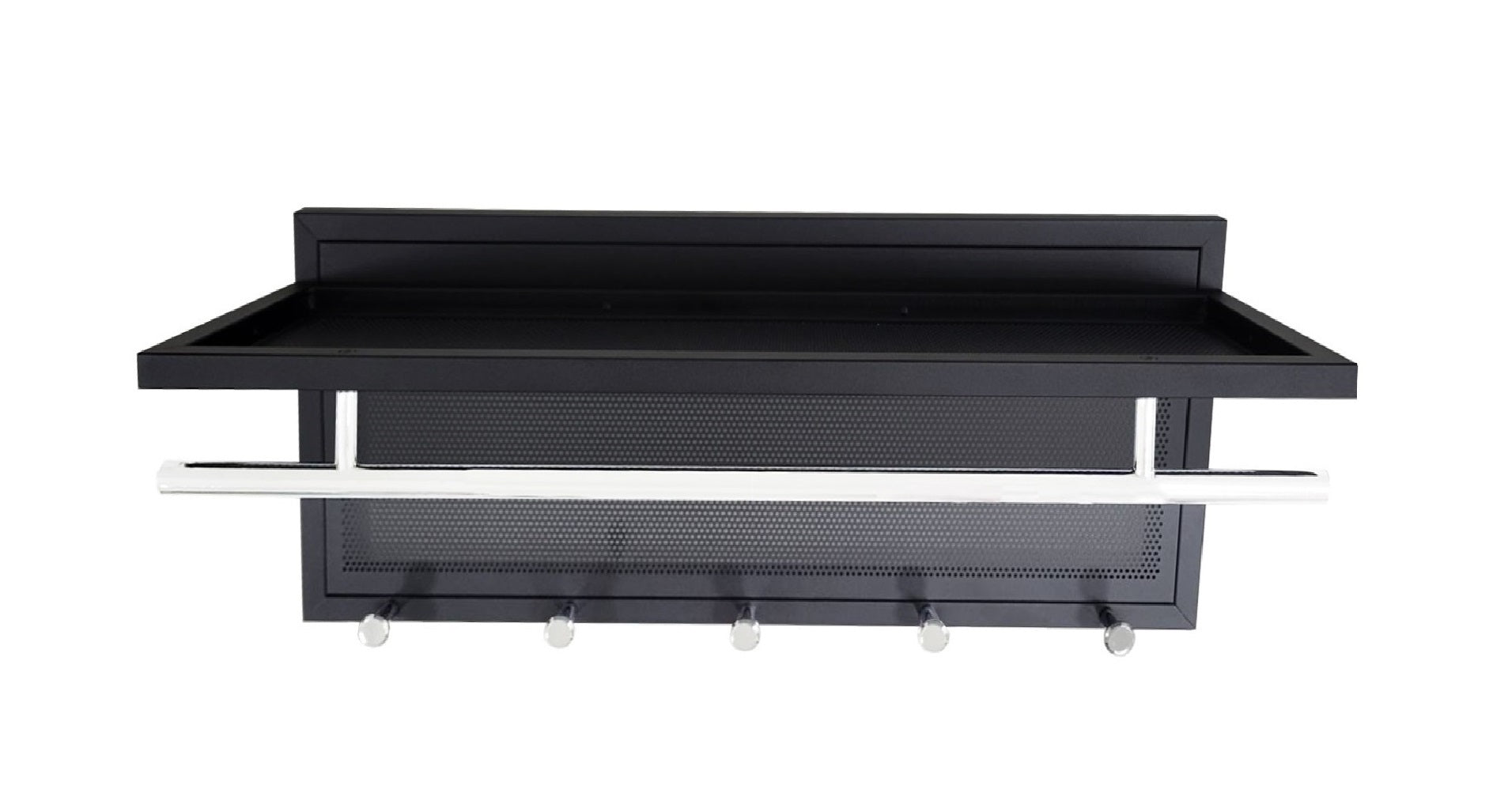 Esyspot Metal Powder Coating Hook Wall Mounted With Shelf Black Bedroom Contemporary Metal Chrome,Metal