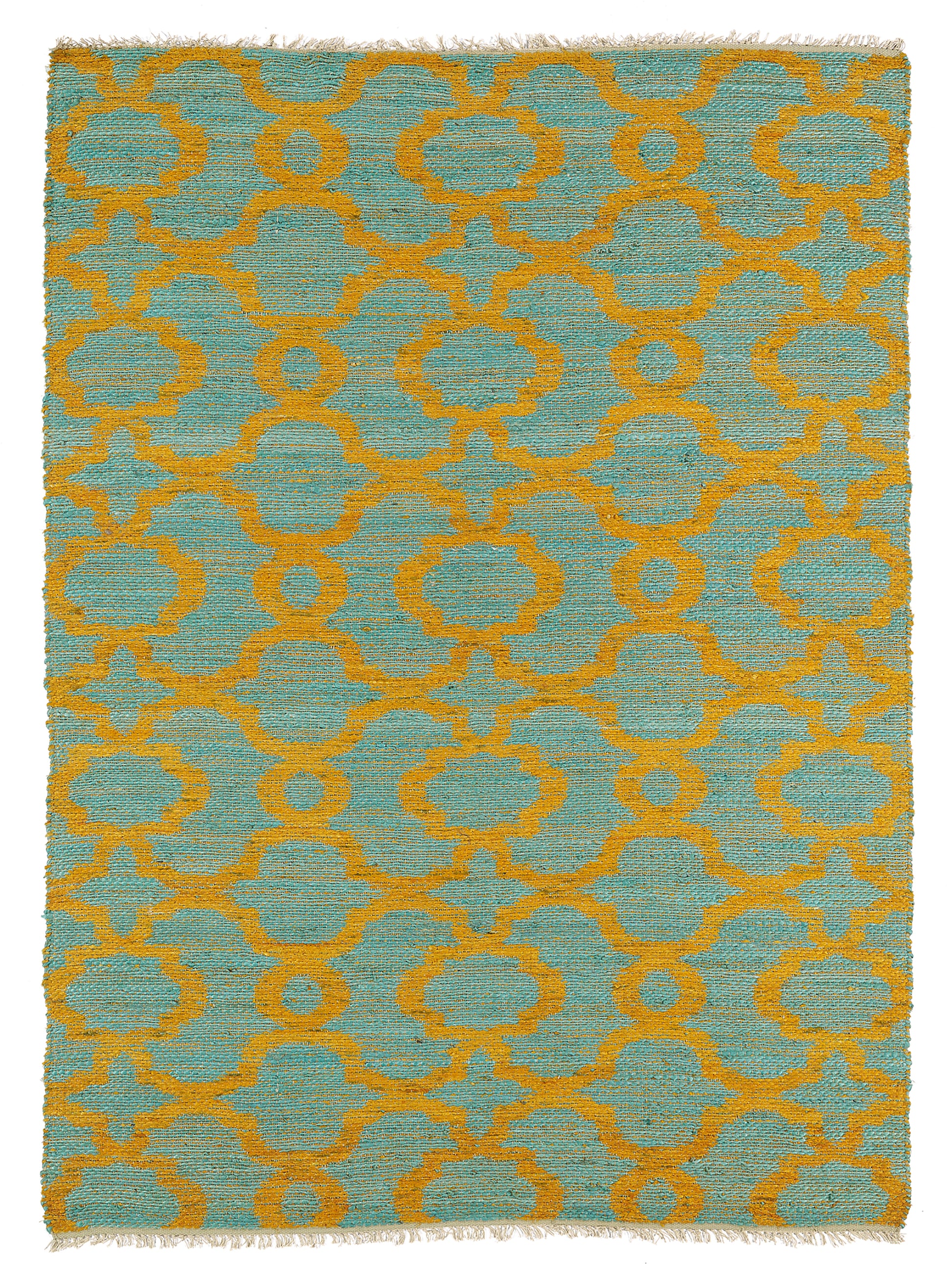 Casual, Contemporary, Modern, Transitional, Kids, Textured Loop Pile 5' X 7'9" Rectangle Area Rug Turquoise Jute