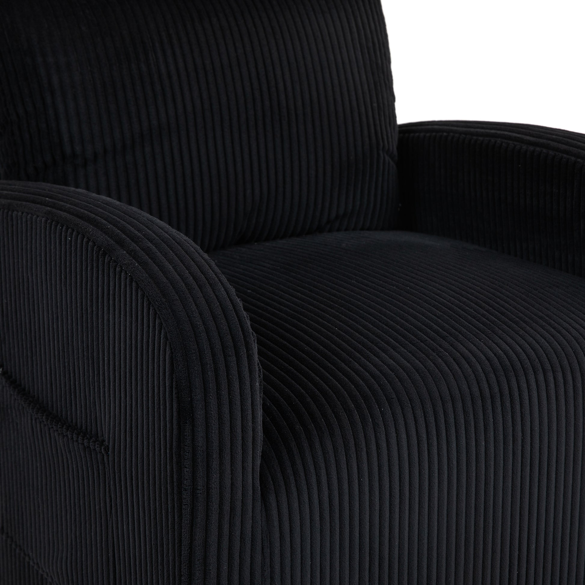 Jiada Upholstered Swivel Glider.Flannel Fabric.Rocking Chair For Nursery In Black.Modern Style One Left Bag Black Primary Living Space Foam Corduroy