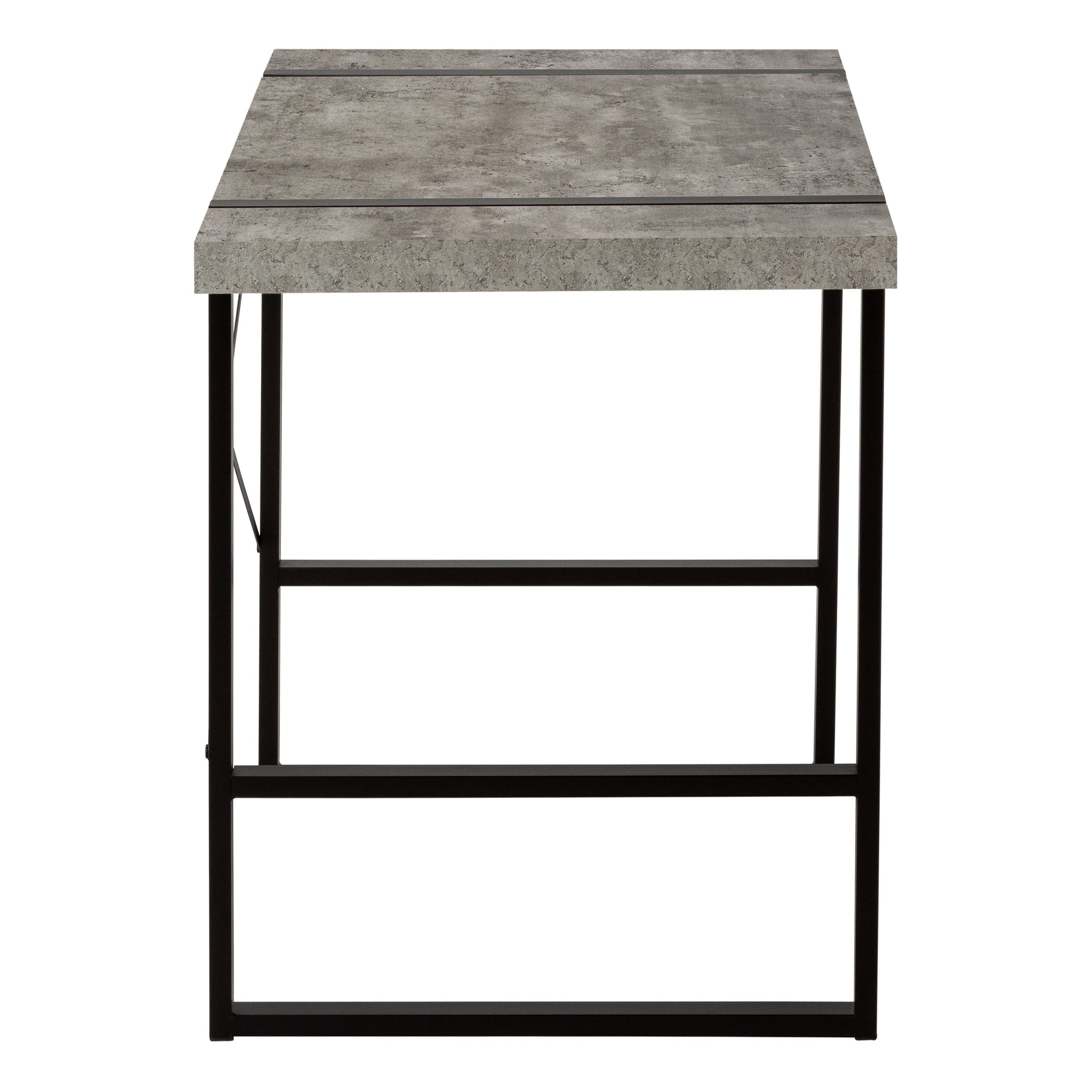 Computer Desk, Home Office, Laptop, 48"L, Work, Grey Laminate, Black Metal, Contemporary, Modern Grey Particle Board