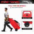 34 Gallon Gas Caddy With Wheels, Fuel Transfer Tank Gasoline Diesel Can,Fuel Storage Tank For Automobiles Atv Car Mowers Tractors Boat Motorcycle Red Red Hdpe