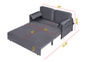 63 Inch Large Folding Sofa Bed Velvet Multifunctional Double Sofa Bed, Three Modes Switch, Suitable For Sitting, Lying And Sleeping, Suitable For Living Room, Bedroom, Apartment, Office,Gray Gray Velvet 2 Seat