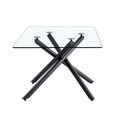 Large Modern Minimalist Rectangular Glass Dining Table For 6 8 With 0.39