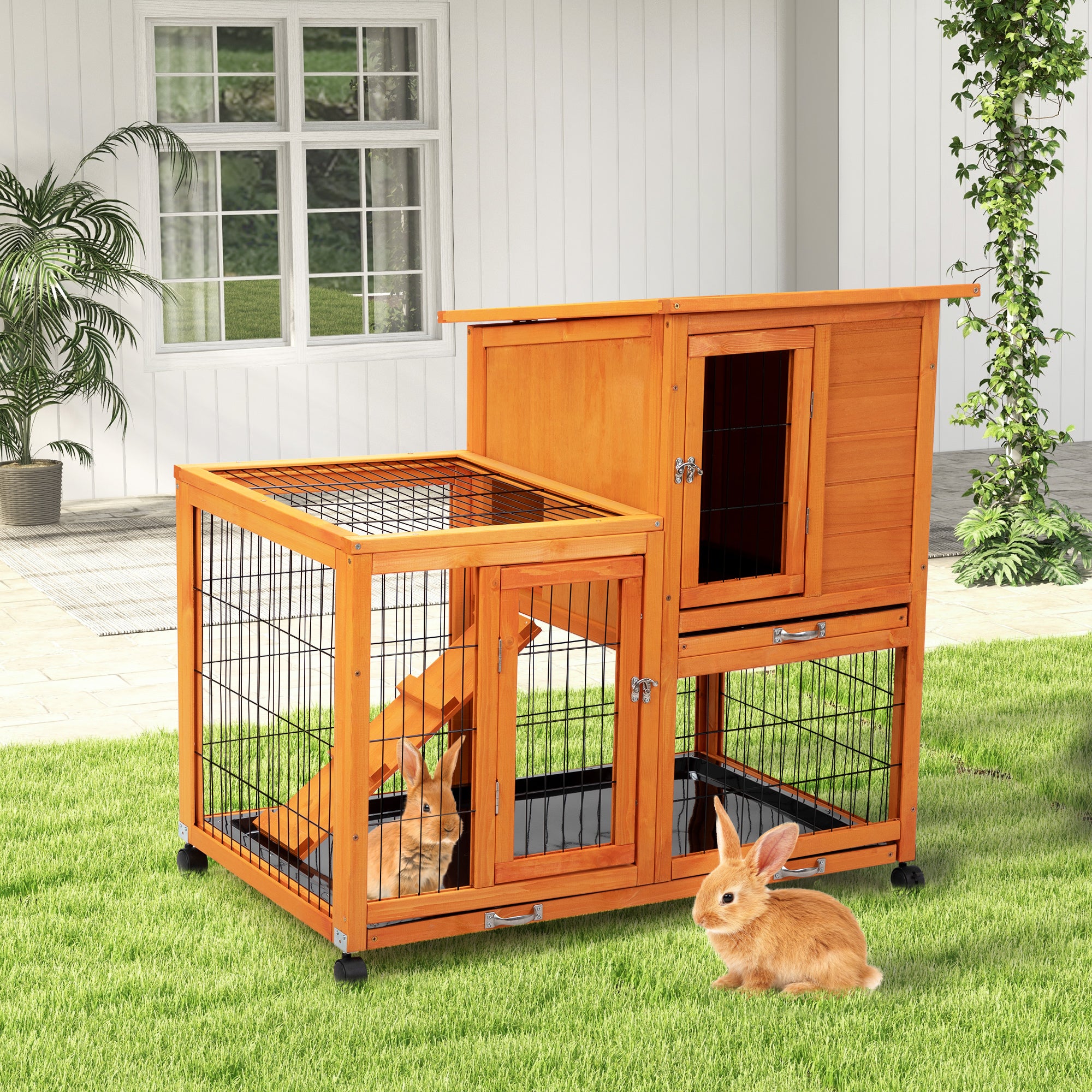 Rabbit cage with removable tray hotsell