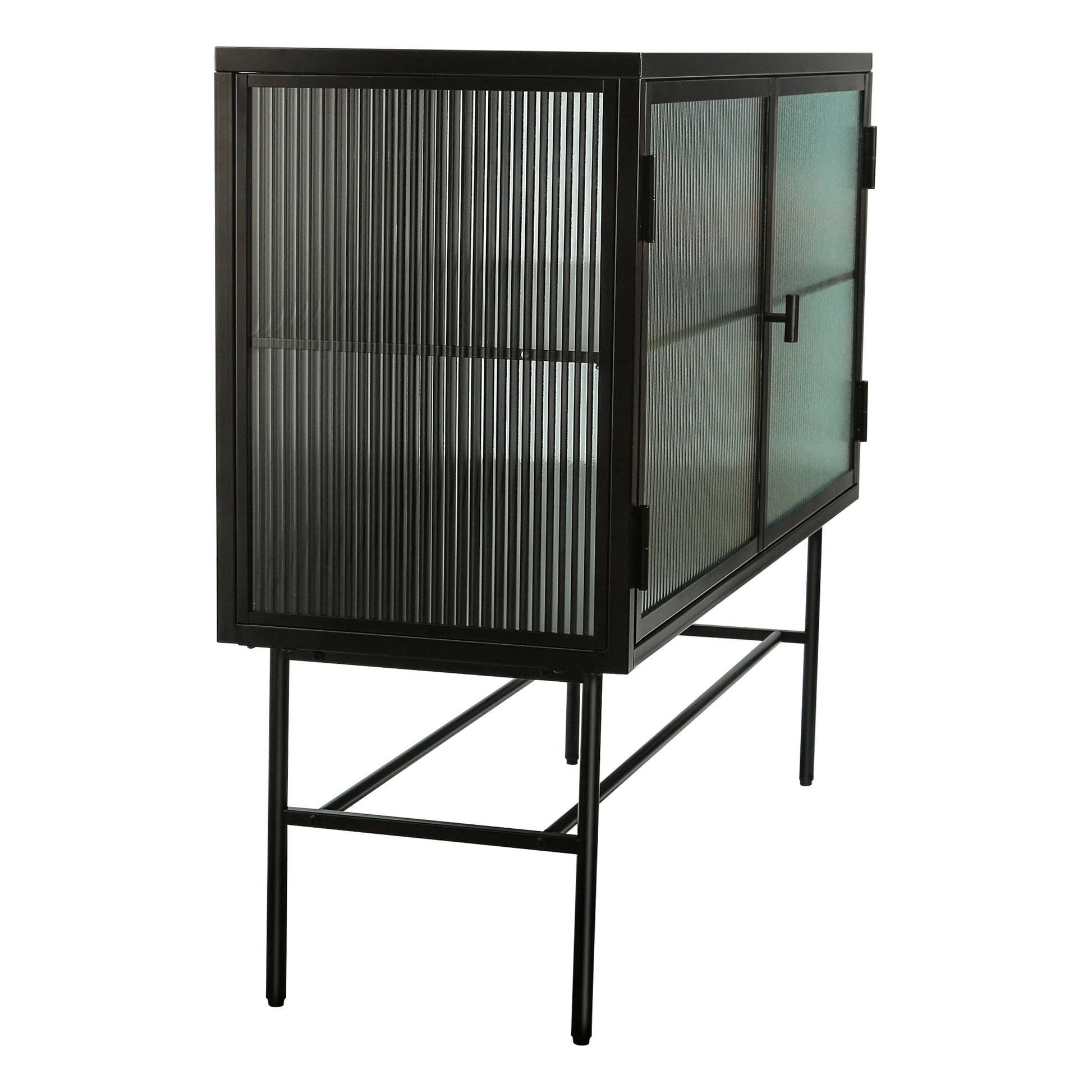 Retro Style Console Table Simple Modern Sideboard Storage Cabinet With Detachable Wide Shelves For Entryway Living Room Bathroom Dining Room Black Black Steel