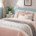 6 Piece Cotton Percale Quilt Set With Throw Pillows Blush King Cal King King Blush Polyester