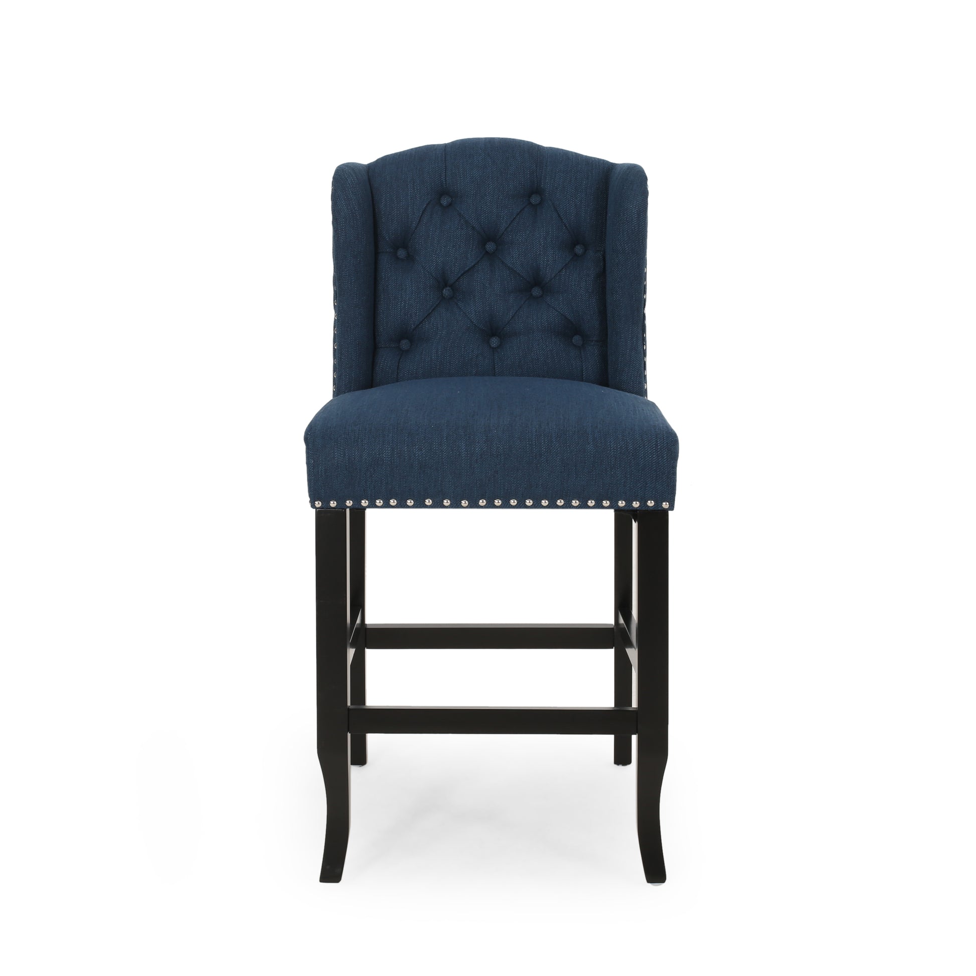 Vienna Contemporary Fabric Tufted Wingback 27 Inch navy blue-fabric