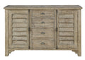 Ludin Taupe Louvred Door Buffet Taupe Engineered Wood