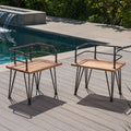 Zion Industrial Wood And Metal Chair Teak Metal & Wood