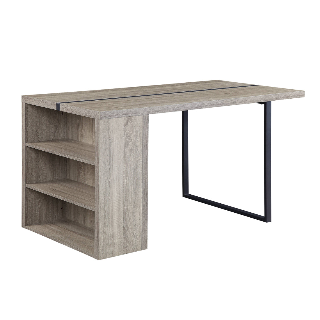 Grey Oak And Black 2 Shelf Dining Table Grey Black Dining Room Contemporary Rectangular Paper Composite Sled