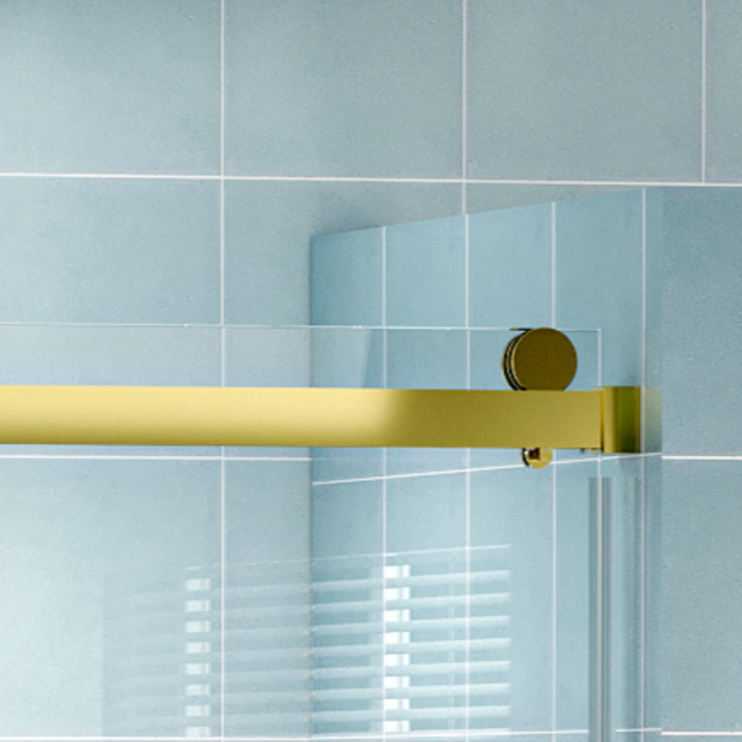 Top Rail Only, Stainless Steel Top Track With Buffer For Shower Door, 22D01P04 60Gx Gold Stainless Steel