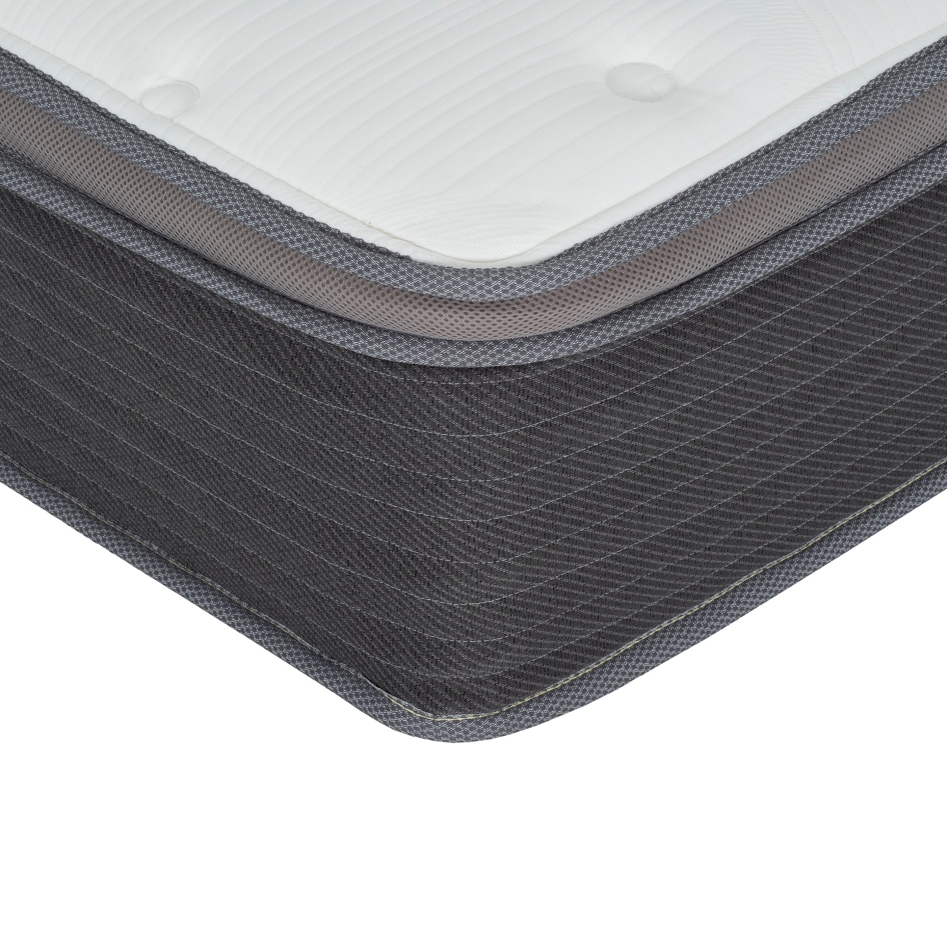 12 In. Pocket Spring Hybrid Bed In A Box Mattress, Queen, Plush Gel Memory Foam Mattress, White Gray Grey White Bedroom Modern Memory Foam Polyester Queen