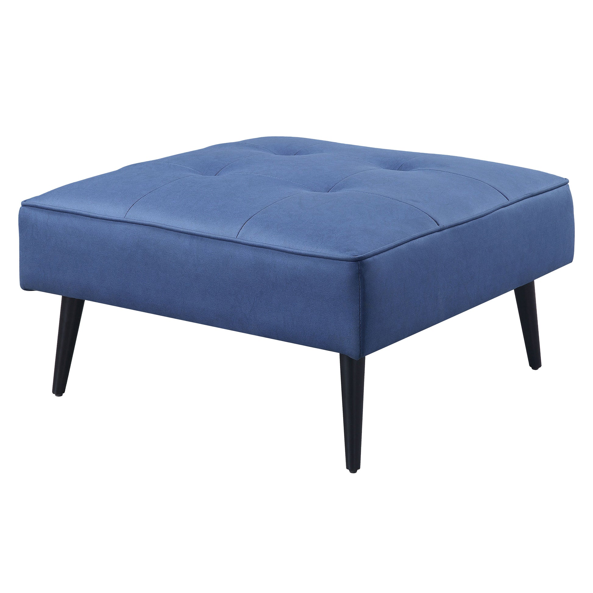 Blue Adjustable Sofa With Ottoman Blue Wood Primary Living Space Tight Back Modern Eucalyptus Flared Arms Wood Fabric 2 Seat