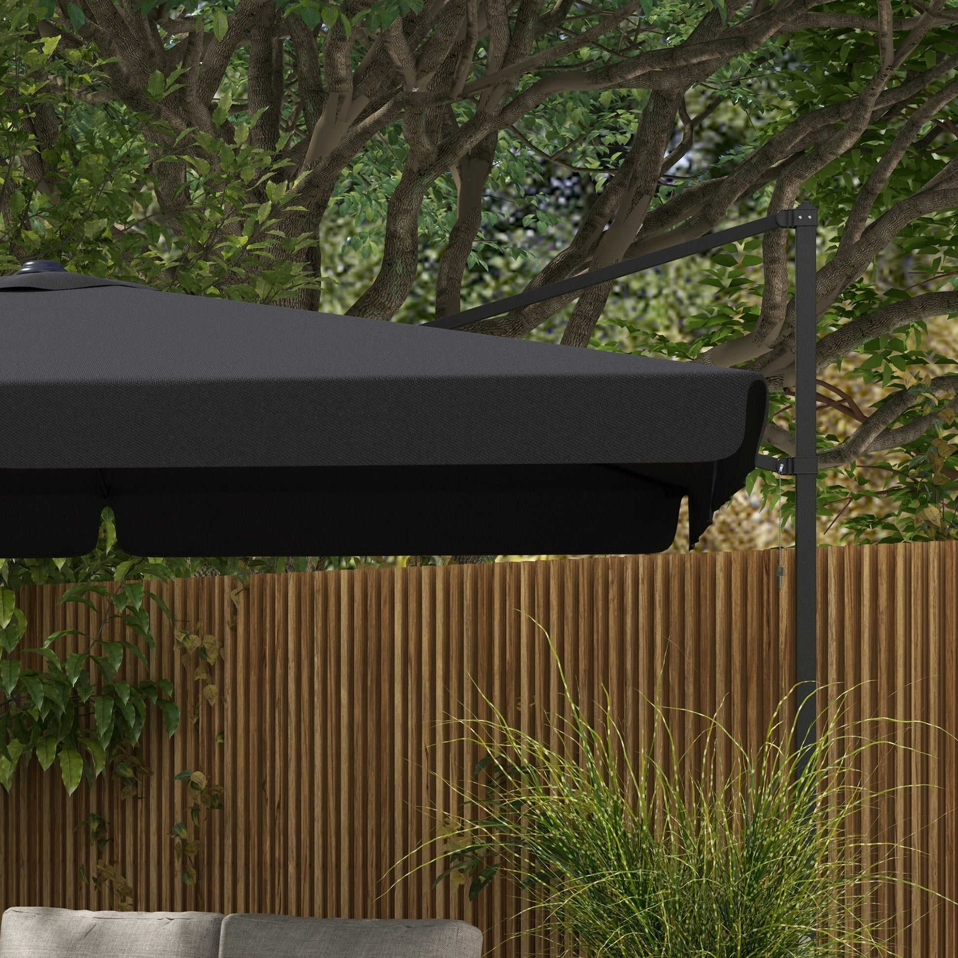 Outsunny 10' Cantilever Patio Umbrella, Square Offset Umbrella With Ti Outsunny 10' Cantilever Patio Umbrella, Square Offset Umbrella With Ti