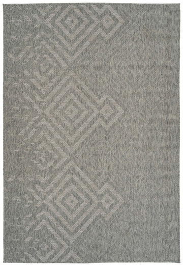 Modern, Transitional, Geometric, Southwestern, Textured High Low Cut & Loop 5'3" X 7'6" Rectangle Area Rug Multi Polypropylene