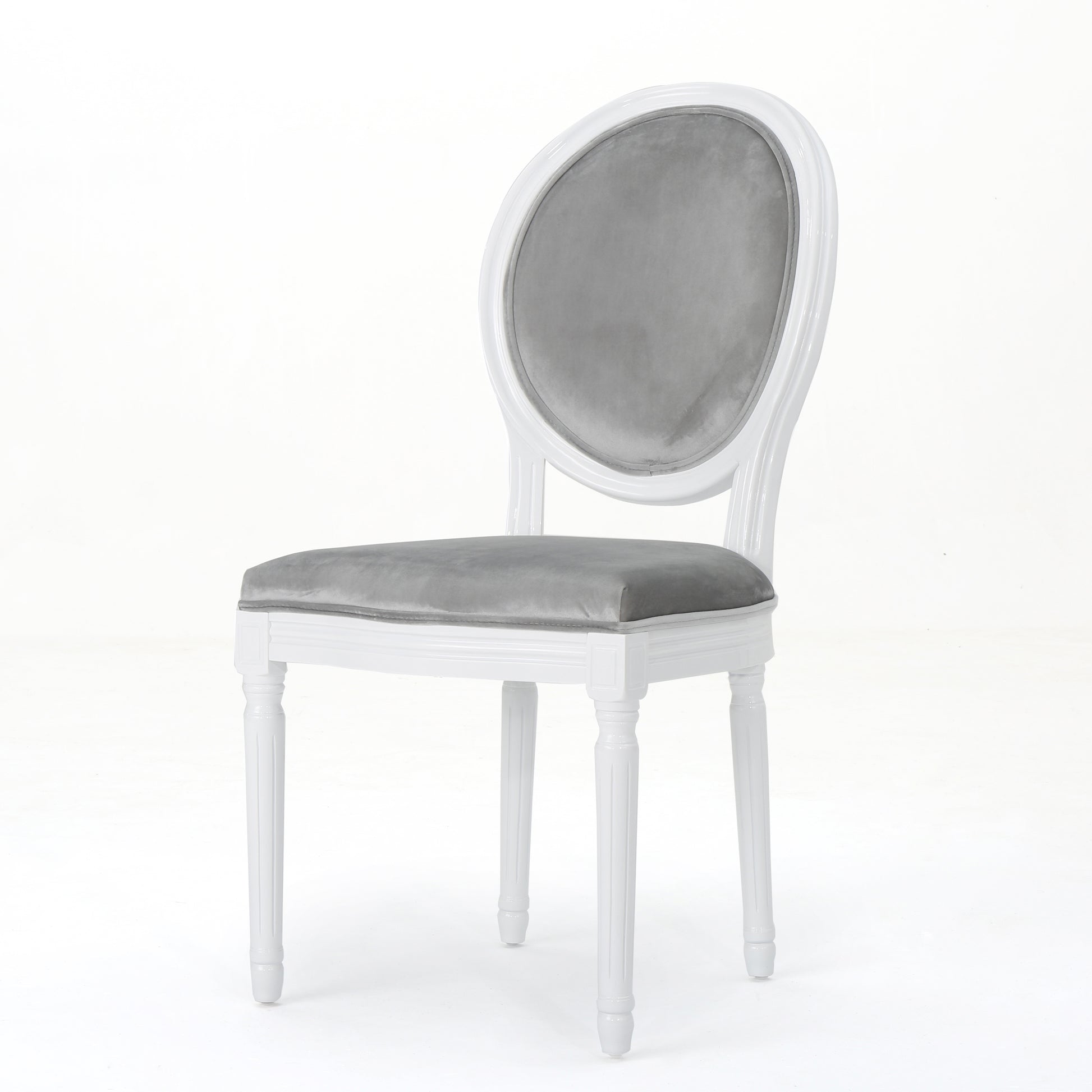 Kd Dining Chair Set Of 2 Grey Velvet