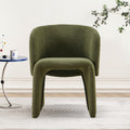 Modern Accent Chair Green Single Sofa Chair,Upholstered Side Chair Teddy Comfy Chair For Dining Room Bedroom Living Room Reception Green 1Pc Green Primary Living Space Modern Foam Teddy