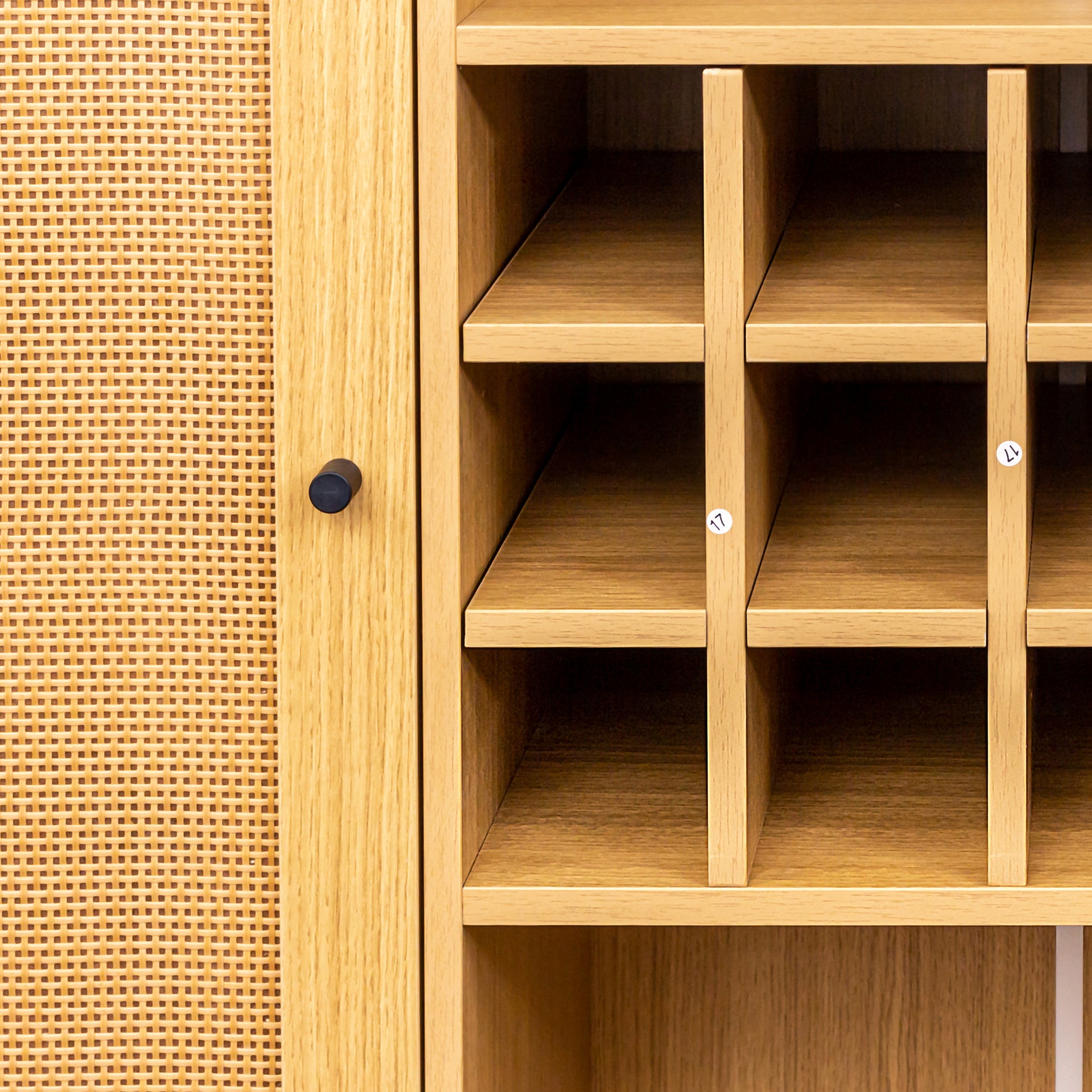 Storage Cabinet, Rattan Cabinet With 2 Adjustable