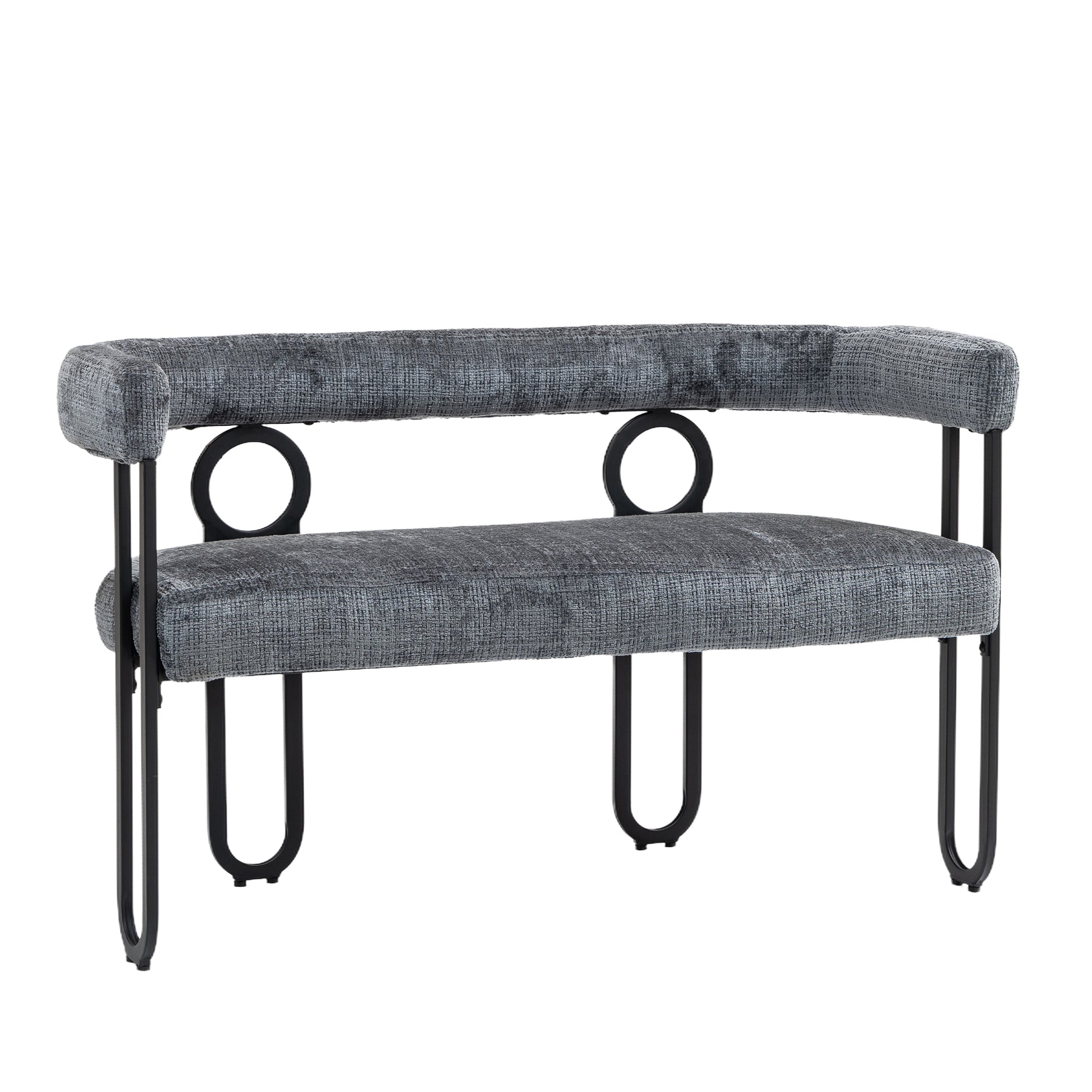 Coolmore Modern Loveseat 2 Seater Sofa Chenille Fabric Couch With Arms And Metal Legs For Living Room, Home Office, Studio Gray Chenille Gray Primary Living Space Soft Foam Chenille