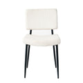 Modern Beige Simple Dining Chair Fabric