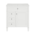 30'' Bathroom Vanity With Top Sink, Modern Bathroom Storage Cabinet With 2 Drawers And A Tip Out Drawer, Freestanding Vanity Set With Mirror Cabinet, Single Sink Bathroom Vanity White Bathroom Solid