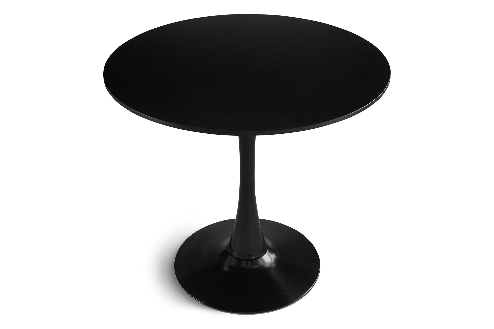 Round Dining Table Small Black Kitchen Table 31.5" In Tulip Design Modern Pedestal Table For Small Space Dining Room 2 To 4 Person Black Fiberboard