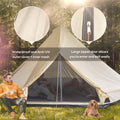 Outsunny 10 Person Yurt Tent Glamping Bell Tent With Spacious Interior,Waterproof Design, For Family Outdoor Camping, 16' X 16' X 10' Beige Polyester