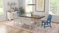 Haidel Brown And White Trestle Dining Table Brown White Solid Wood